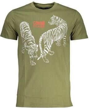 Cavalli Class Groen Heren T-shirt met korte mouwen Green Heren - Foto 4
