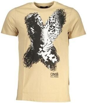 Cavalli Class Korte Mouw Logo Print T-Shirt Mannen Beige Heren - Foto 2