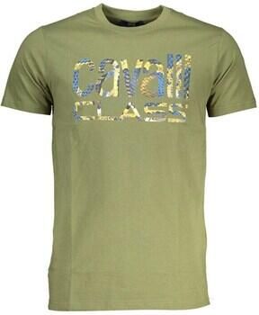 Cavalli Class Groene T-shirt met korte mouwen en logo Green Heren