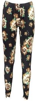 Cavalli Class Zwarte bedrukte leggings met elastische taille Multicolor Dames