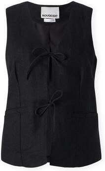 ROUGE EDIT Dames Blazers Rousummer Waistcoat Zwart - Foto 5