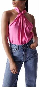 Salsa Metallic Pink Halter Neck Blouse Pink Dames