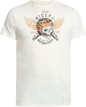 Schott T-shirt Korte Mouw Vintage T-shirt met print op de voorkant