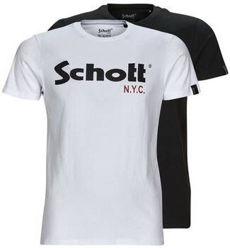 Schott T-shirt Korte Mouw TS 01 MC LOGO PACK X2
