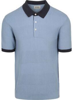 Scotch & Soda Polo Shirt Korte Mouw Scotch & Soda Knitted Polo Structure Blauw