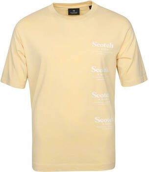 Scotch & Soda T-shirt Scotch & Soda Scotch Soda T-Shirt Logo Patroon Geel