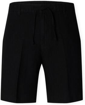 Selected Korte Broek Noos Regular-Leroy Linen Shorts Black