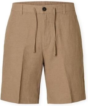 Selected Korte Broek Noos Regular-Leroy Linen Shorts Caribou