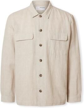 Selected Homme Regular fit linnen overhemdjack met kentkraag model 'LEROY SUN' - Foto 3