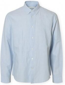 Selected Overhemd Lange Mouw Noos Regclay Shirt Dusty Blue