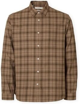 Selected Overhemd Lange Mouw Noos Regnoah Shirt Savannah Tan Brown