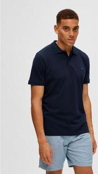 SELECTED HOMME regular fit polo SLHDANTE met logo donkerblauw - Foto 2