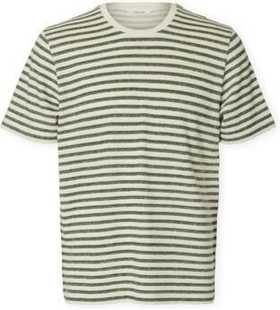 Selected T-shirt Korte Mouw T-Shirt Kevin Stripe Egret Sky Captain - Foto 3