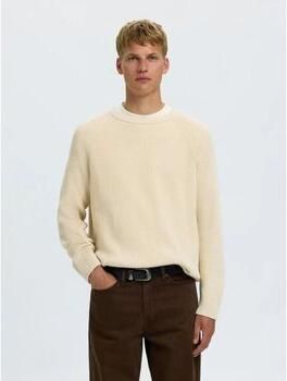 SELECTED MEN Heren Truien & Vesten Slmbraun Knit Rib Crew Neck Noos Gebroken Wit - Foto 11