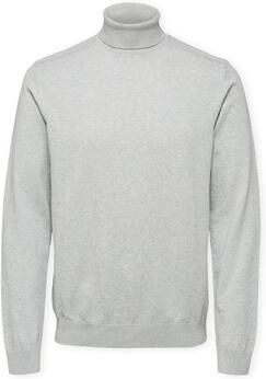 Selected Trui Noos Berg Roll Neck Knit Light Grey Melange