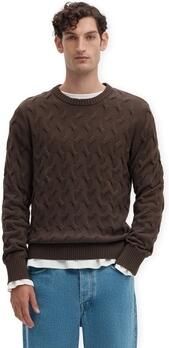 Selected katoenen regular fit gebreide trui donkerbruin - Foto 3