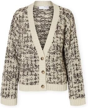 Selected Femme Oversized gebreid jack van een mix van katoen en wol model 'LINDSAY'