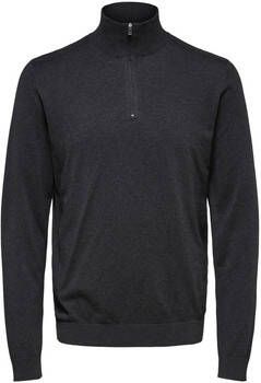 Selected Sweater Berg Half Zip Cardigan Antraciet
