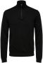 SELECTED HOMME Heren Truien & Vesten Slhberg Half Zip Cardigan Noos Zwart - Thumbnail 3