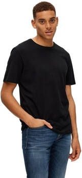 Selected T-shirt Noos Pan Linen T-Shirt Black