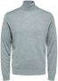 SELECTED HOMME Heren Truien & Vesten Town Merino Coolmax Knit Roll B Grijs - Thumbnail 2