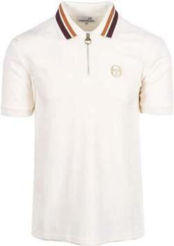 Sergio Tacchini Polo Shirt Korte Mouw Mahony Velour Zip Polo Shirt Gardenia Gold