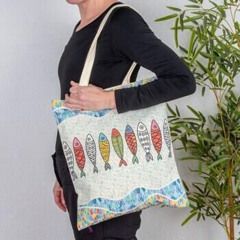 Signes Grimalt Boodschappentas Set 4 Stoffen Tasjes Vissen