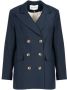 Silvian Heach Dubbelrijige Blazer in Lancia Dubbelrijige Blazer voor Dames Dubbelrijige Blazer Jas Blue White Black Dames - Thumbnail 1