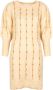 Silvian Heach Gebreide Midi Jurk met Gouden Draad Beige Dames - Thumbnail 1