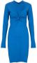 Silvian Heach Slim dress with drapery Blauw Dames - Thumbnail 1