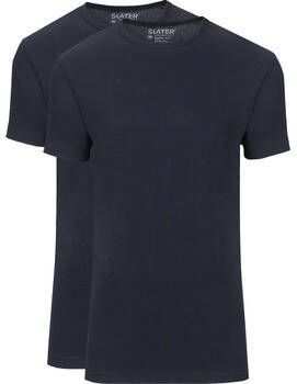 Slater T-shirt 2-pack Basic Fit T-shirt Navy