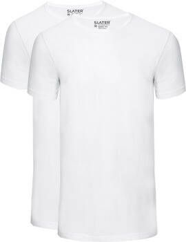 Slater T-shirt 2-pack Basic Fit T-shirt Wit