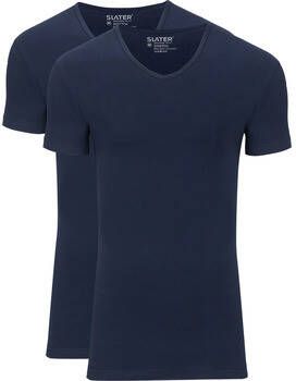 Slater T-shirt 2-pack Stretch V-hals T-shirt Navy