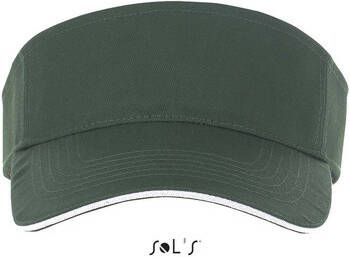 Sols Pet ACE FOREST GREEN AND WHITE-UNISEX KATOENEN ZONNEKLEP