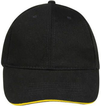 Sols Pet BUFFALO Zwart Geel Katoenen 6-panel pet
