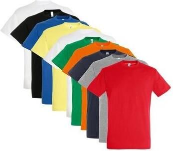 Sols T-shirt Korte Mouw PAK VAN 10 KLEURRIJKE katoenen T-shirts