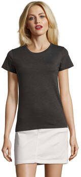 Sols T-shirt Korte Mouw Imperial Fit T-shirt antracietkleur 100% katoen