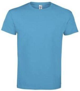 Sols T-shirt Korte Mouw IMPERIAL Aqua T-shirt 100% halfgekamd katoen