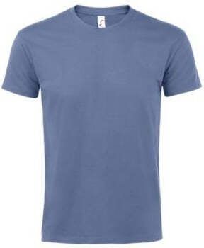 Sols T-shirt Korte Mouw IMPERIAL T-shirt blauw 100% halfgekamd katoen