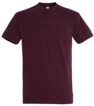 Sols T-shirt Korte Mouw IMPERIAL bordeauxrood T-shirt 100% halfgekamd katoen