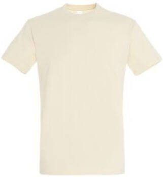 Sols T-shirt Korte Mouw IMPERIAL Crèmekleurig T-shirt 100% halfgekamd katoen