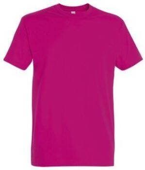 Sols T-shirt Korte Mouw IMPERIAL Fuchsia T-shirt 100% katoen