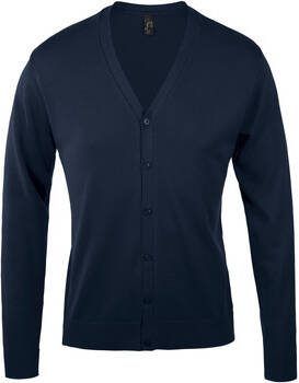 Sols Vest Gouden elegante gebreide herencardigan met V-hals
