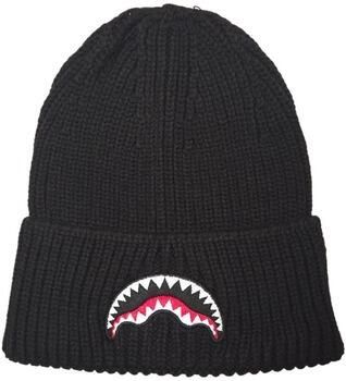 Sprayground Zwarte wollen muts met haaienmond grafisch Black Unisex