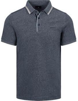 State Of Art Polo Shirt Korte Mouw Poloshirt Tipping Cotton Linen Navy