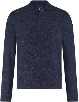 State Of Art Polo Shirt Lange Mouw Trui Polokraag Melange Navy