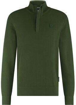 State Of Art Sweater Half Zip Trui Structuur Donkergroen