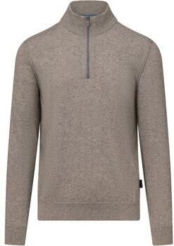 State Of Art Sweater Half Zip Trui Wool Blend Melange Taupe
