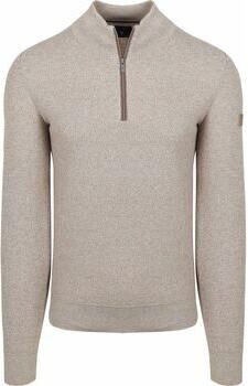 State Of Art Trui Half Zip Trui Melange Beige