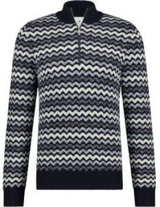 State Of Art Sweater Half Zip Donkerblauw Print